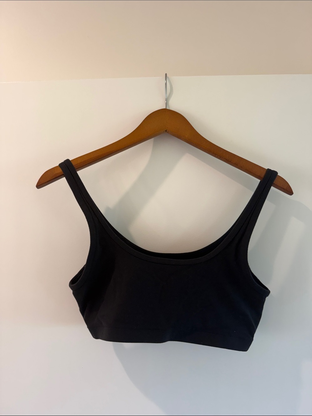 Aritzia Black Crop Bralette with White Trim